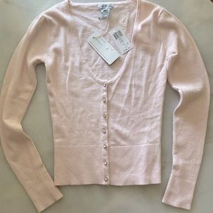Cute mac & jac light pink cardigan w crystal buttons SZ S